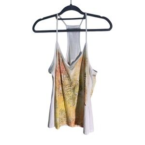 Harley-Davidson Womens Sunburst Graphic Racerback Tank Top White Orange Large